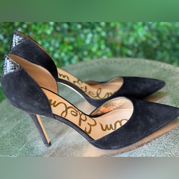 Black Suede Sam Edelman Delilah d’Orsay Pumps - Picture 3 of 9